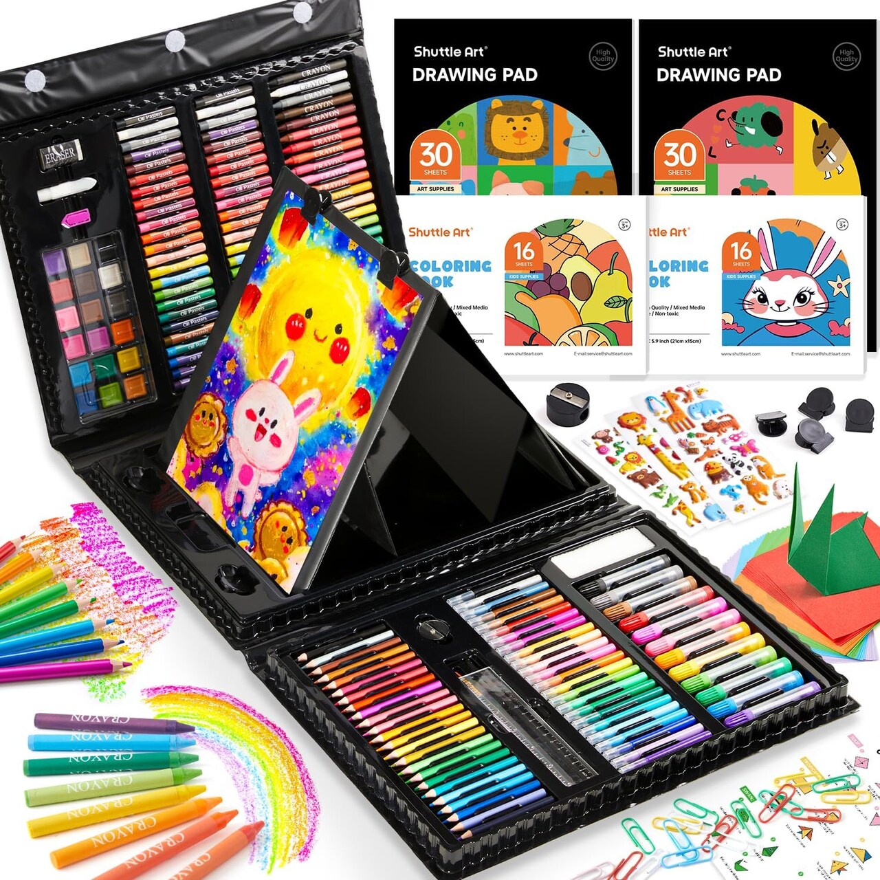 e Art 335 Piece Kids Art Set, Multi-Media Art Supplies,2 Drawing Pads, 2 Coloring Books